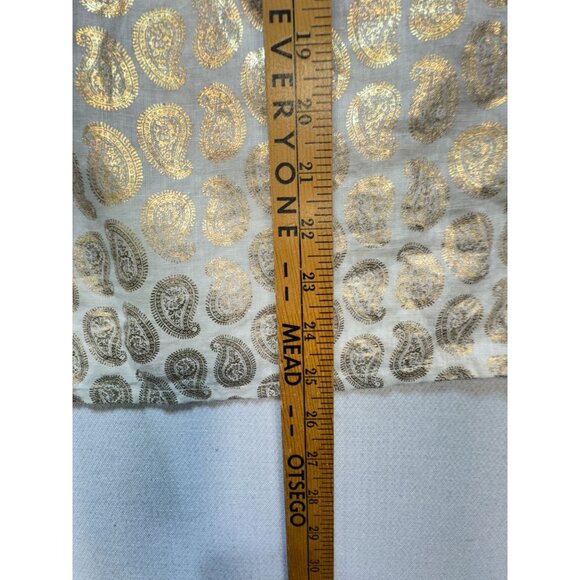 St Tropez Womens Linen West Top Lightweight Size M White Gold Paisley Sleeveless - Picture 7 of 11